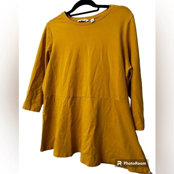 Isaac Mizrahi Tops - Isaac Mizrahi Live! 3/4 Sleeve Top Mustard Yellow size 1X